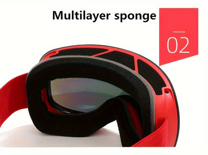 Large Frame Double Layer Anti-Fog Ski Goggles