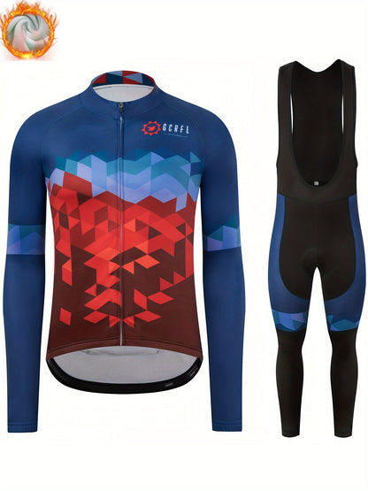 Men's Fleece Cycling Jersey & Leggings Set