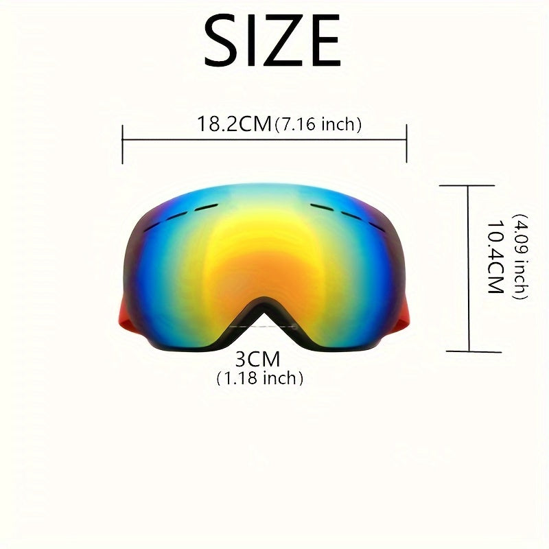 Large Frame Double Layer Anti-Fog Ski Goggles