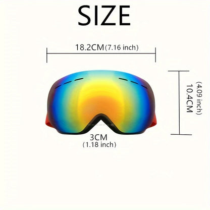 Large Frame Double Layer Anti-Fog Ski Goggles