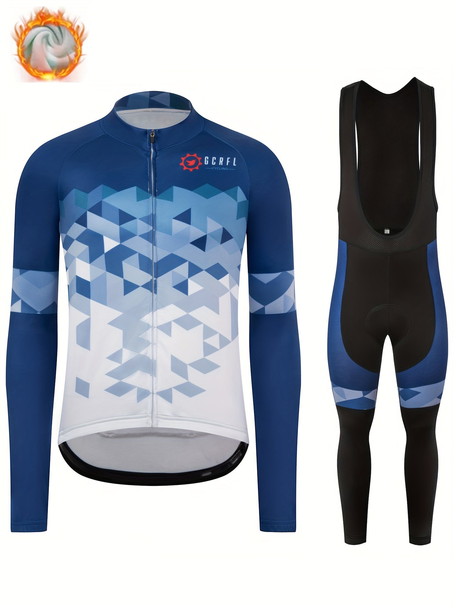 Men's Fleece Cycling Jersey & Leggings Set