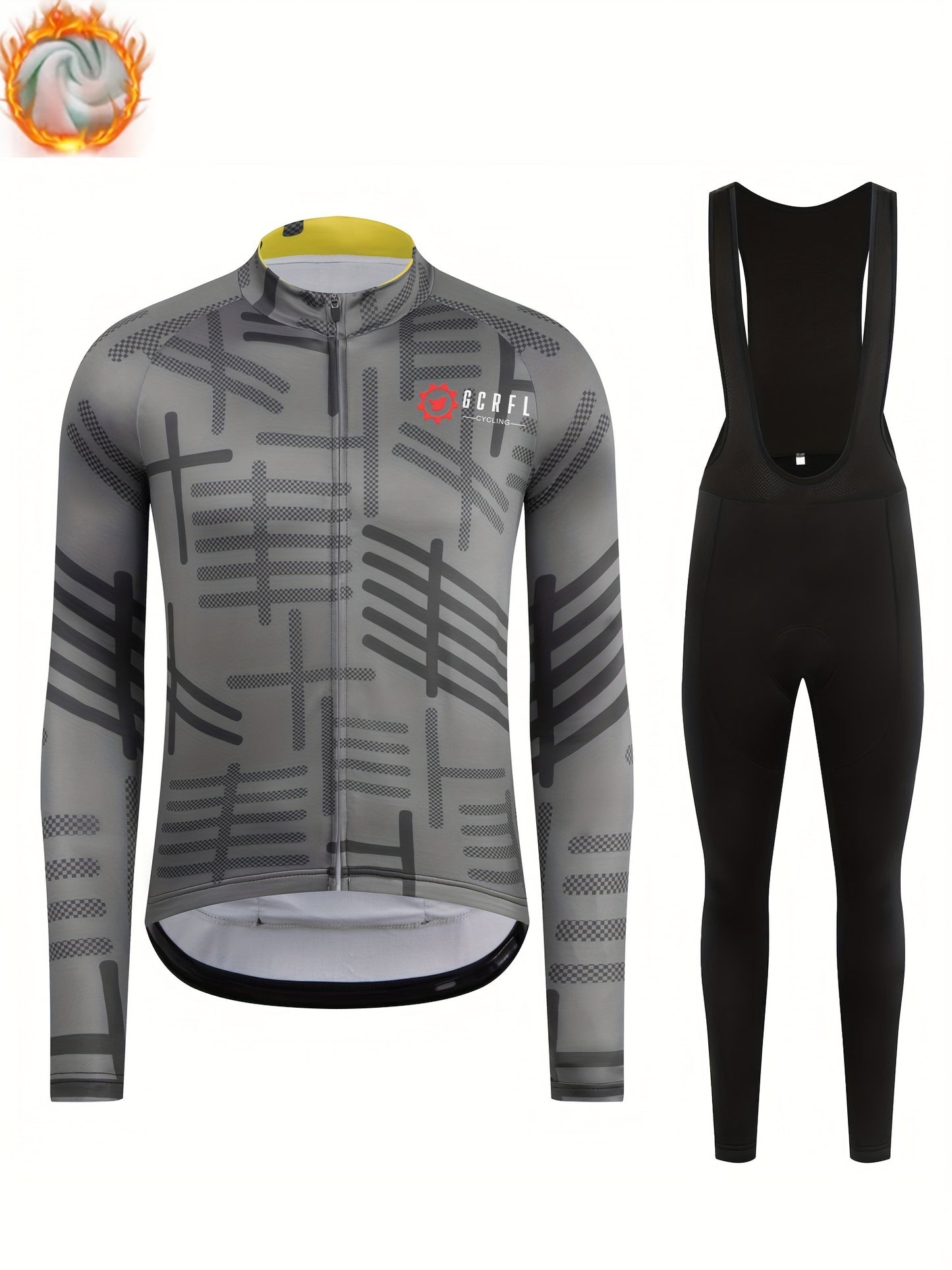 Men's Fleece Cycling Jersey & Leggings Set