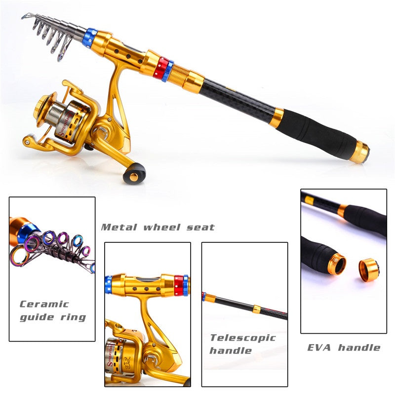 Telescopic Travel Fishing Rod Set