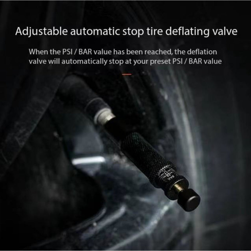 4-Pack Auto-Stop Tire Deflator Valve Set