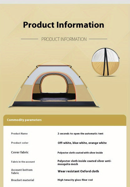 Large Quick-Open Portable Camping Tent