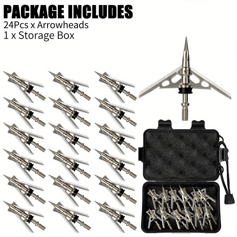 24Pcs 100Grain Archery Hunting Broadheads