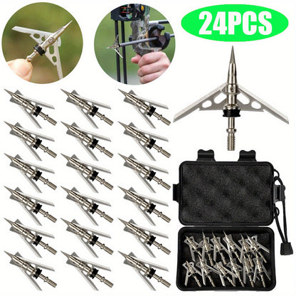 24Pcs 100Grain Archery Hunting Broadheads