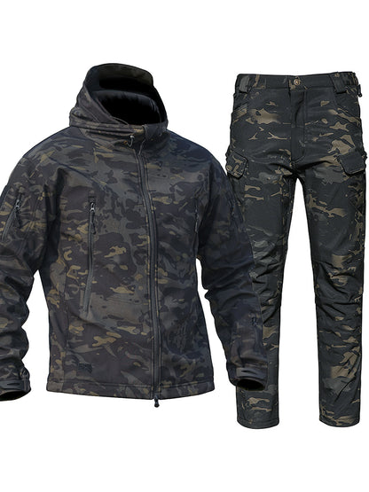 Men's Camo Sharkskin Jacket & Fleece-Lined Pants Set