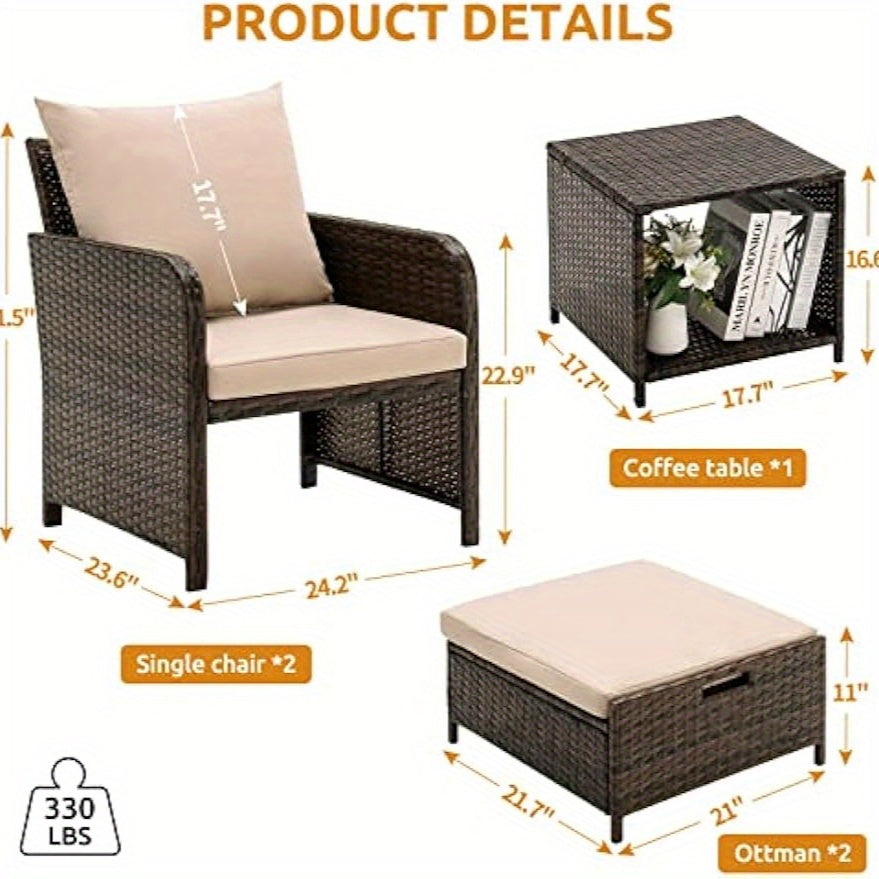 5 Piece Patio Furniture Set