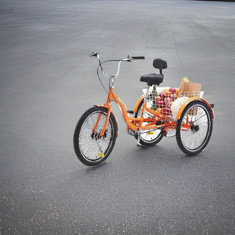 Three-Wheeled Bicycle with Basket