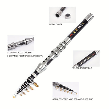 Ultra-Compact Carbon Telescopic Fishing Rod