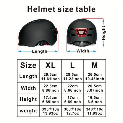 Adult Bike Helmet with Rechargeable LED Lights