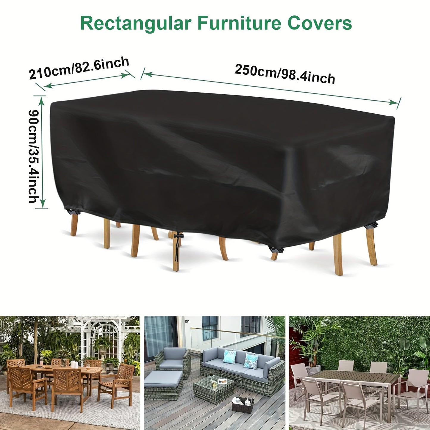 Rectangular Patio Furniture Cover Set