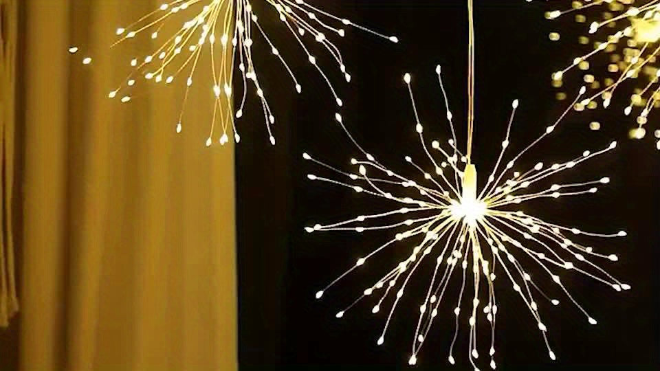 4pcs Solar Powered Fireworks LED String Lights