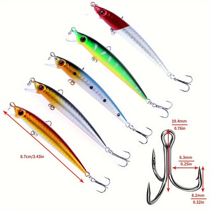 56pcs Deluxe Minnow Fishing Lures Kit