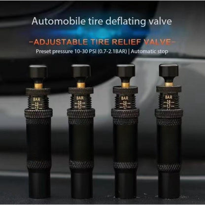 4-Pack Auto-Stop Tire Deflator Valve Set