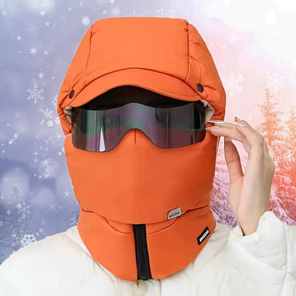 Winter Trapper Hat with Integrated Goggles