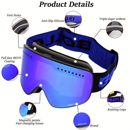 Magnetic Double Layer Ski Lens/Ski Goggles