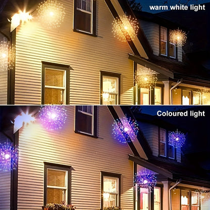 4pcs Solar Powered Fireworks LED String Lights