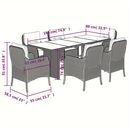 7 Piece Patio Dining Set With Cushions