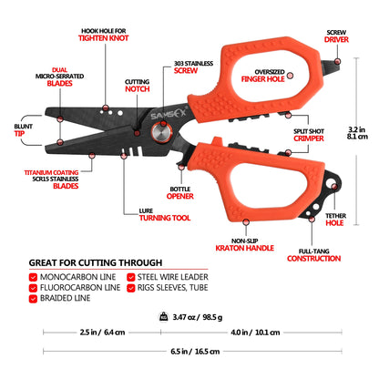 Titanium Coated Multi-Functional Fishing Scissors