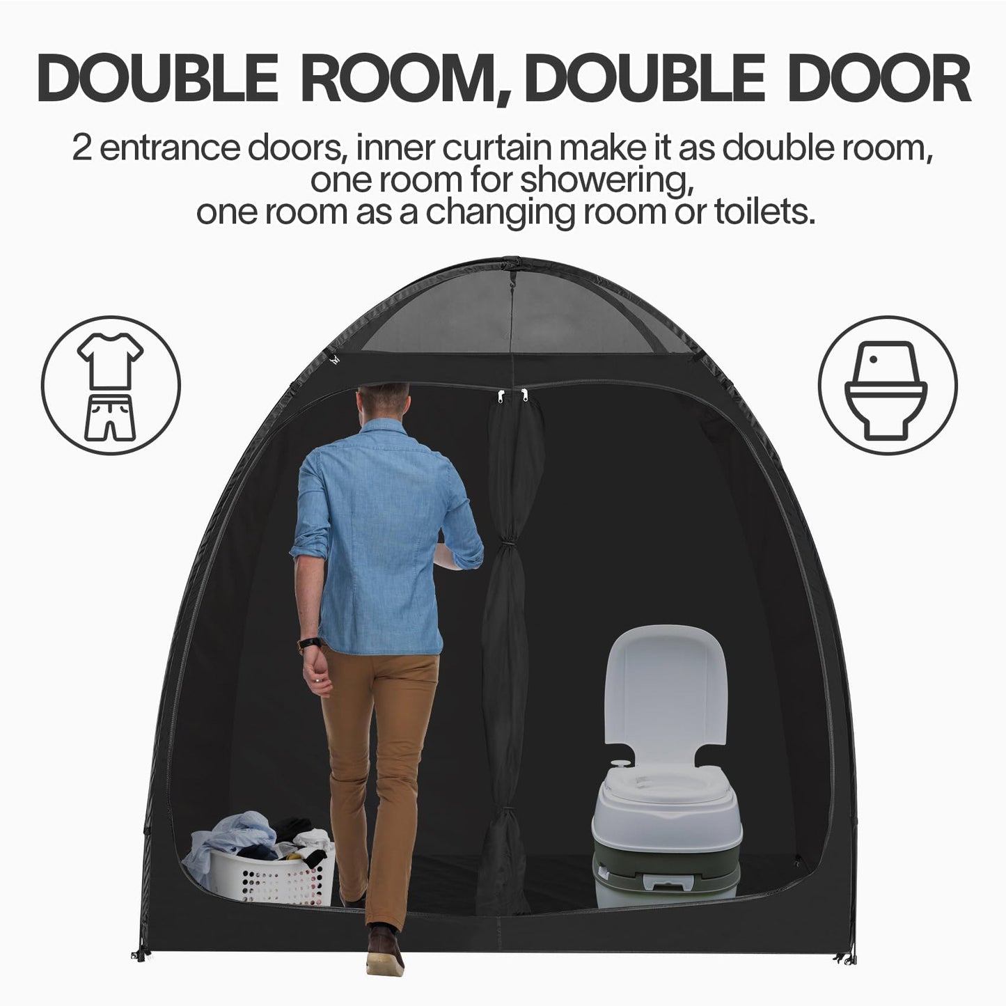 2-Room Pop-Up Privacy Tent