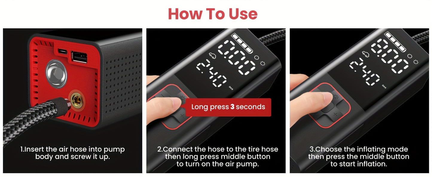 20000mAh Cordless Tire Inflator and Gauge