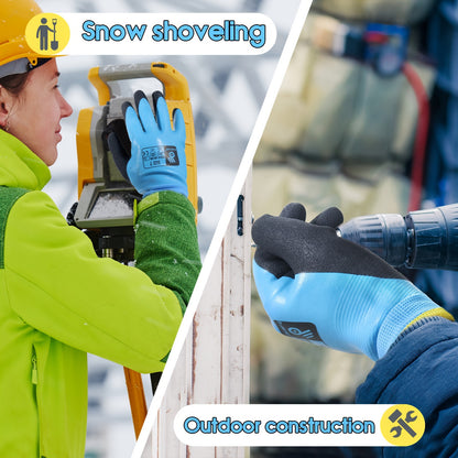 2 Pairs Waterproof Insulated Work Gloves