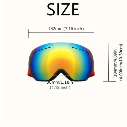 Large Frame Double Layer Anti-Fog Ski Goggles