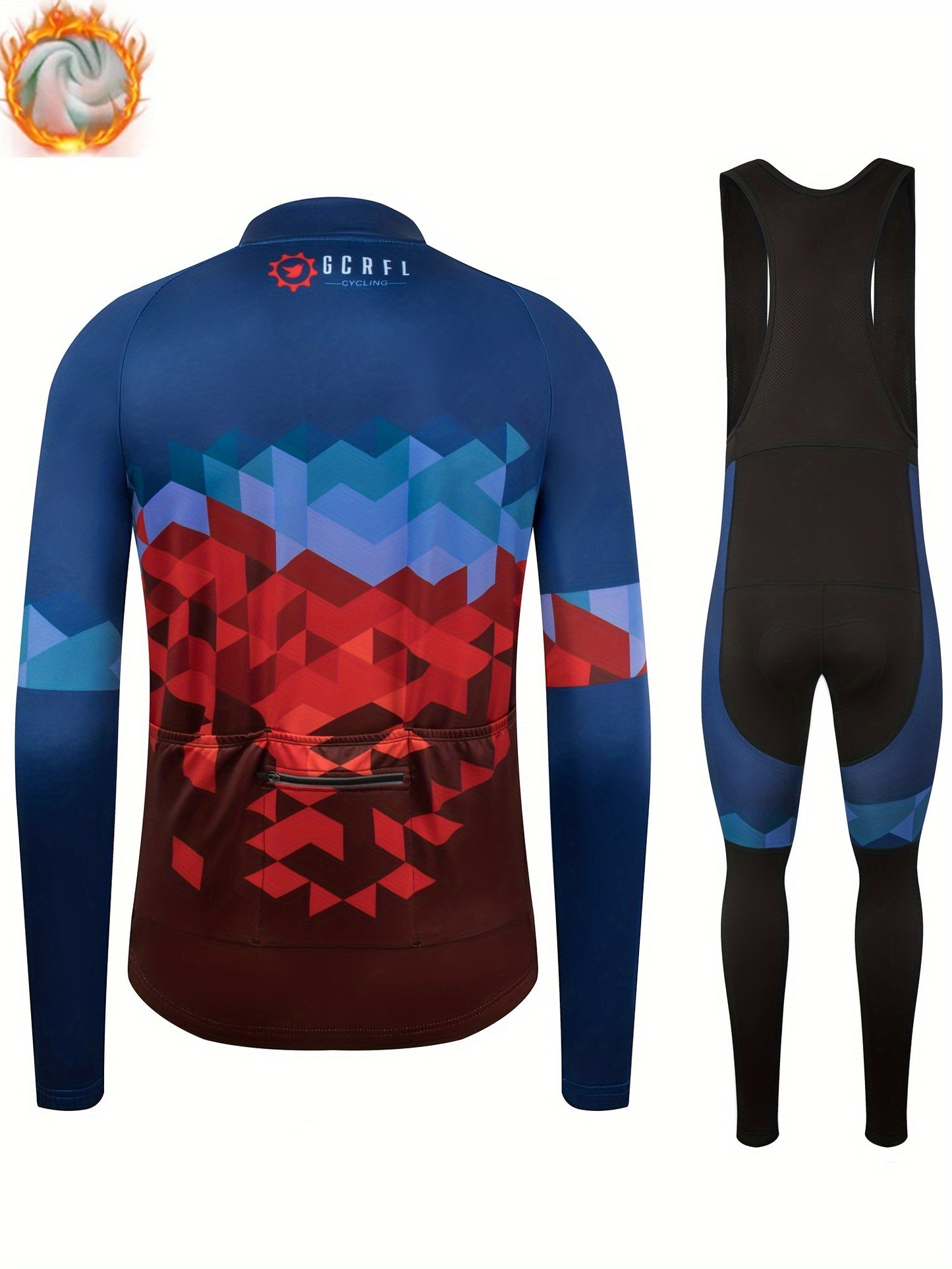 Men's Fleece Cycling Jersey & Leggings Set