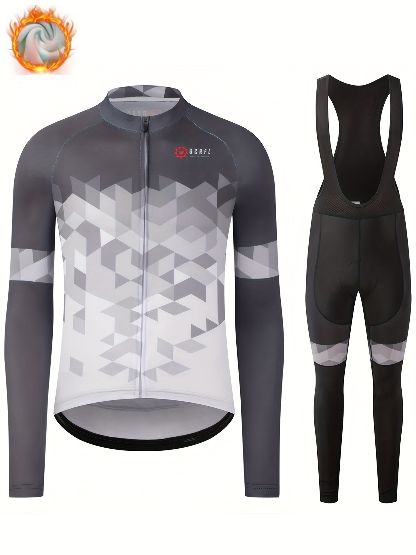 Men's Fleece Cycling Jersey & Leggings Set