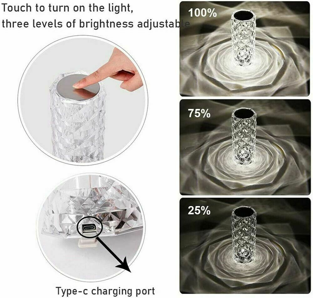 LED Crystal Table Lamp