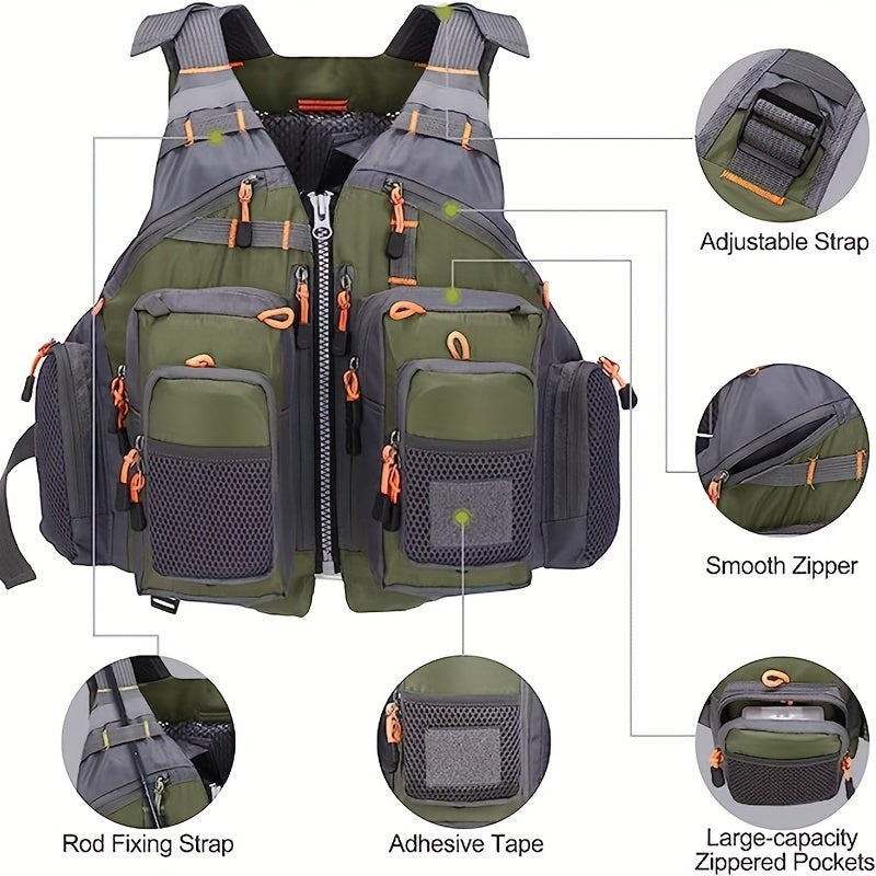 Multi-Pocket Oxford Cloth Fishing Buoyancy Vest