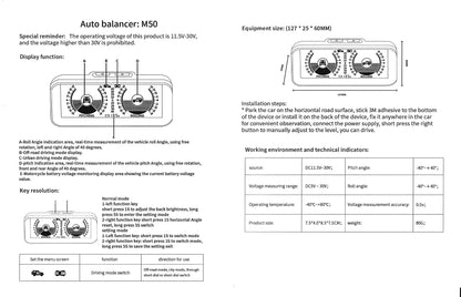 Advanced Car Digital Inclinometer