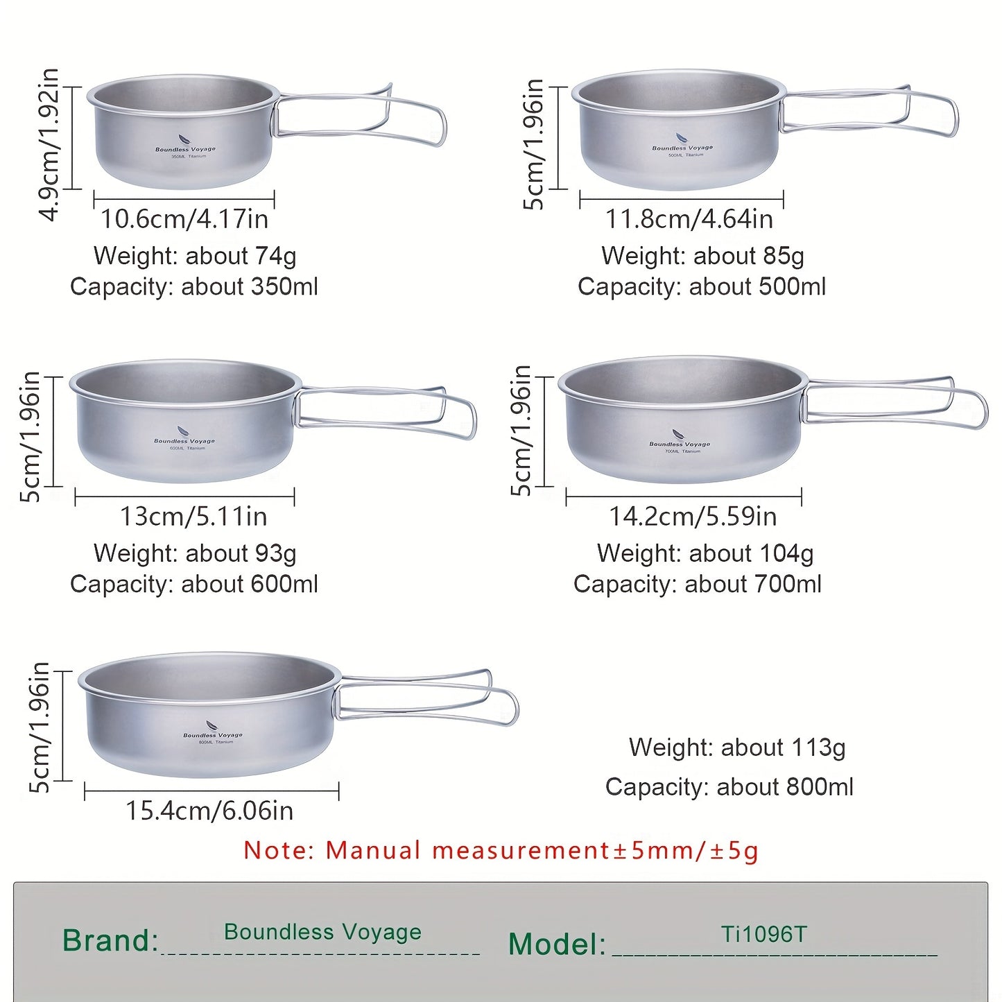 Titanium Bowl And Pot Set