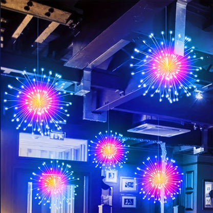 4pcs Solar Powered Fireworks LED String Lights