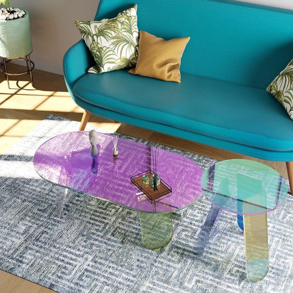 Acrylic Rainbow Color Coffee Table