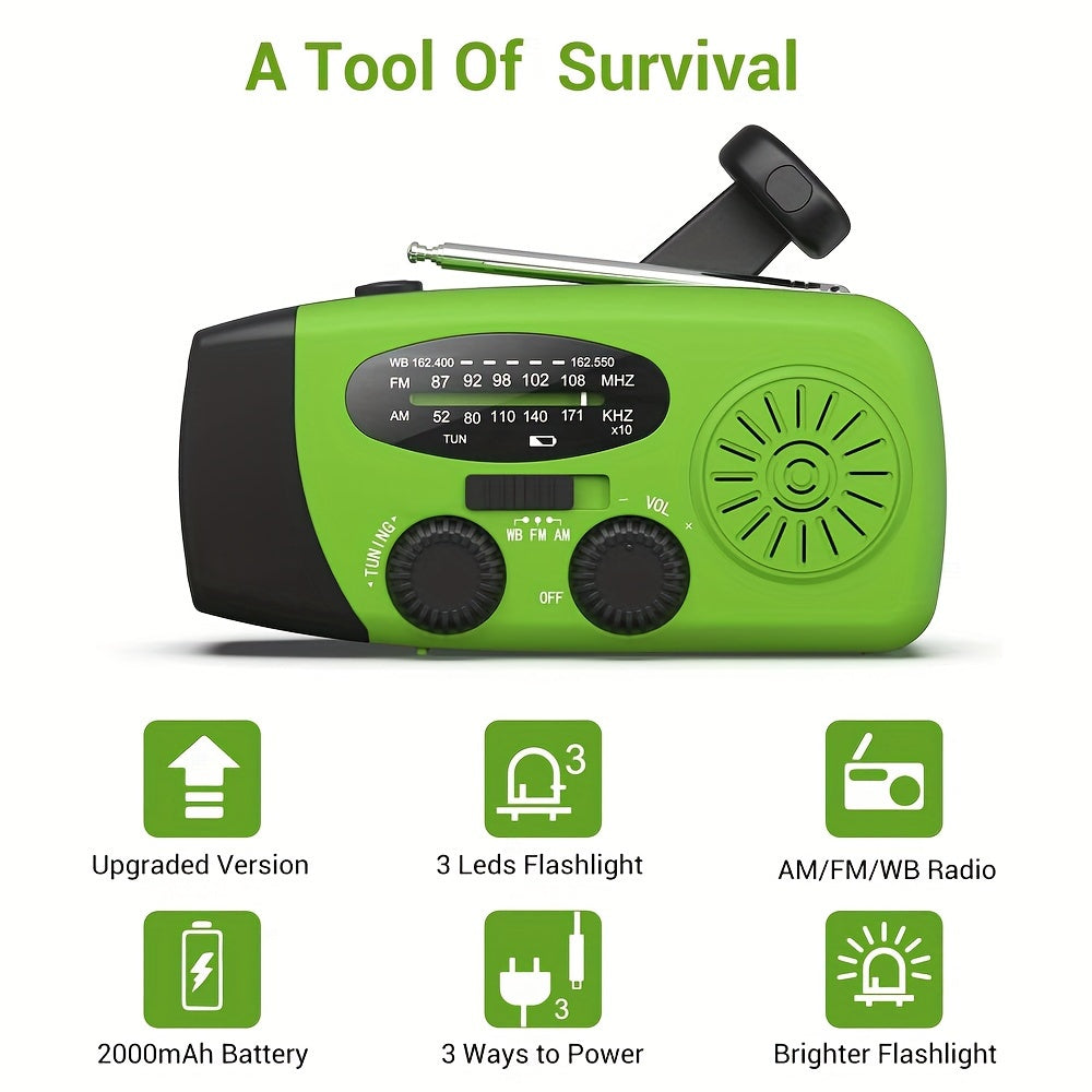 Solar & Hand Crank Emergency Radio/Flashlight