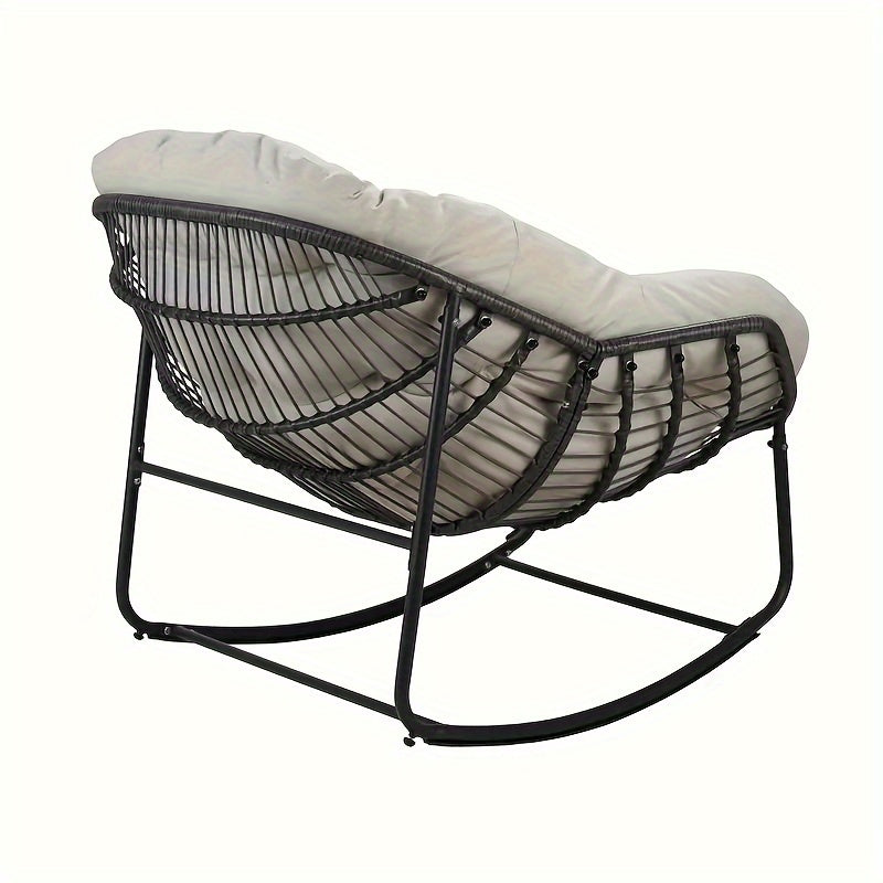 Oversized Rattan Rocking Chair