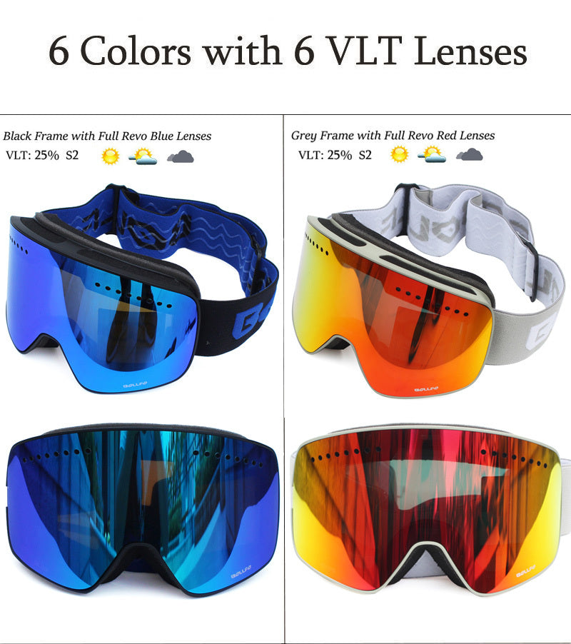 Magnetic Double Layer Ski Lens/Ski Goggles