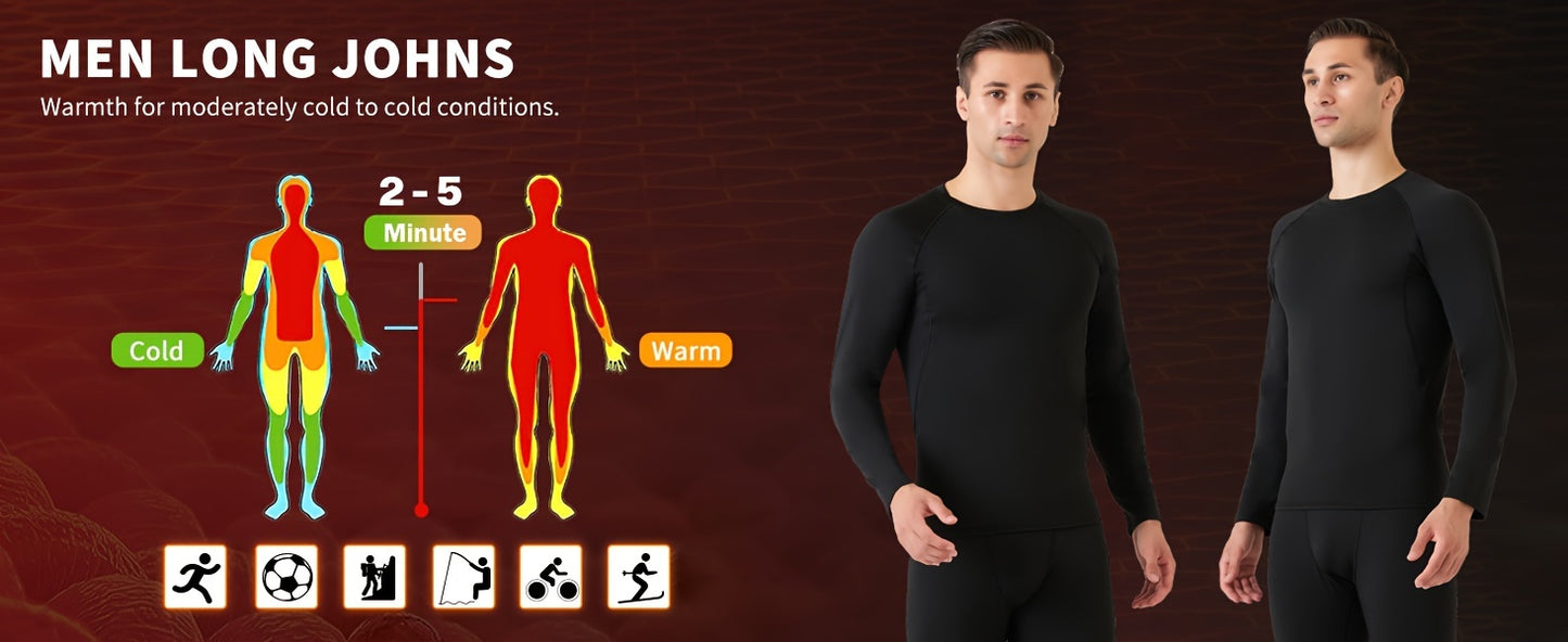 3pcs Men's Thermal Fleece-Lined Base Layer Set