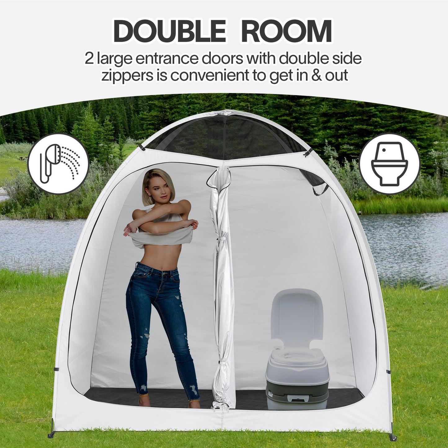 2-Room Pop-Up Privacy Tent