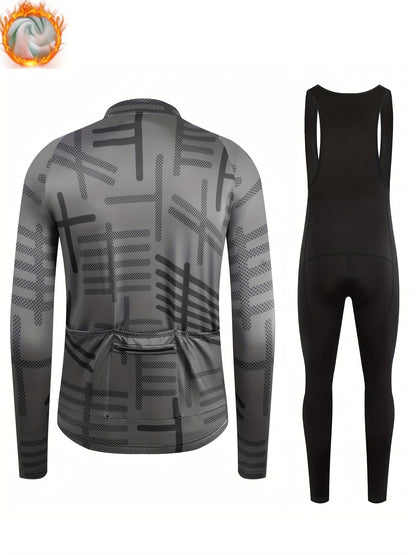 Men's Fleece Cycling Jersey & Leggings Set