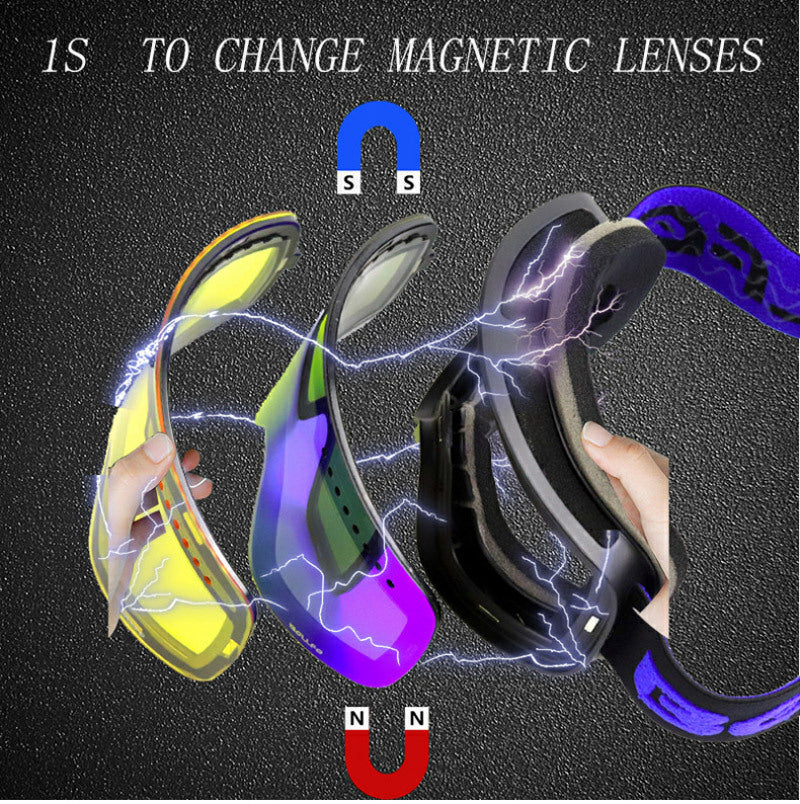 Magnetic Double Layer Ski Lens/Ski Goggles