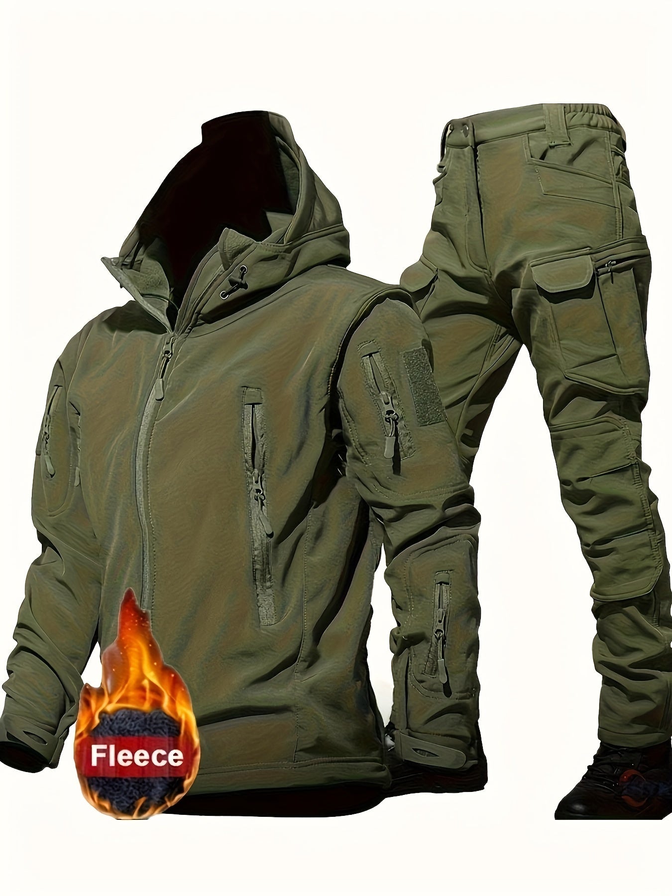 Men's Multi-pocket Fleece Suit