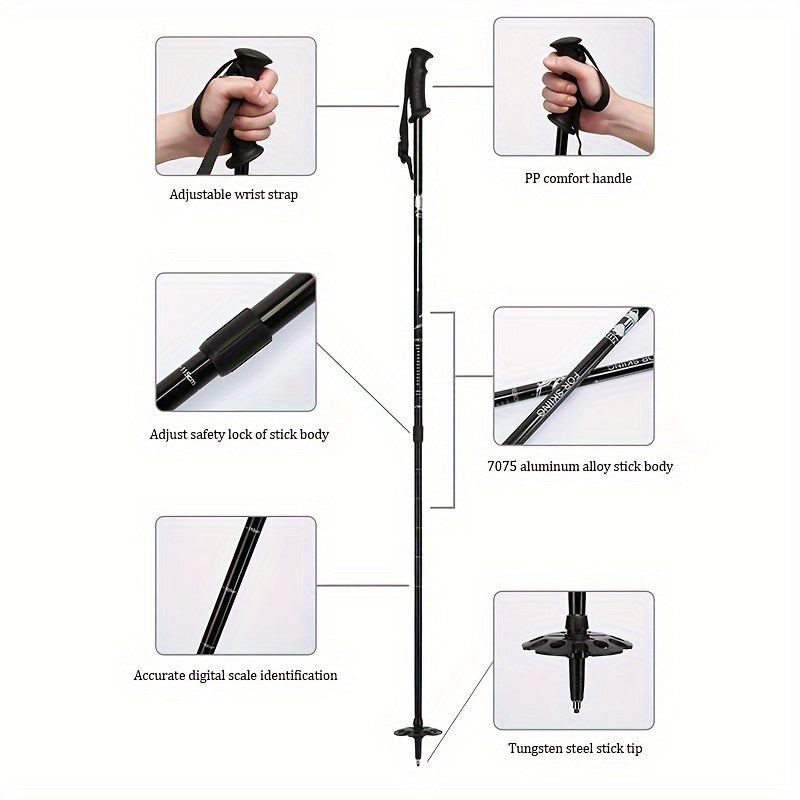 Adjustable Aluminum Alloy Ski Poles