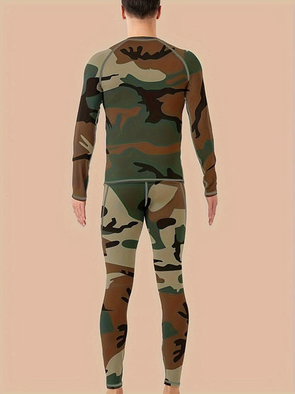 Men's Camo Thermal Fleece-Lined Long Johns