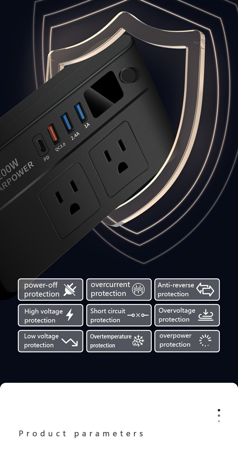 200W High-Power Car Inverter