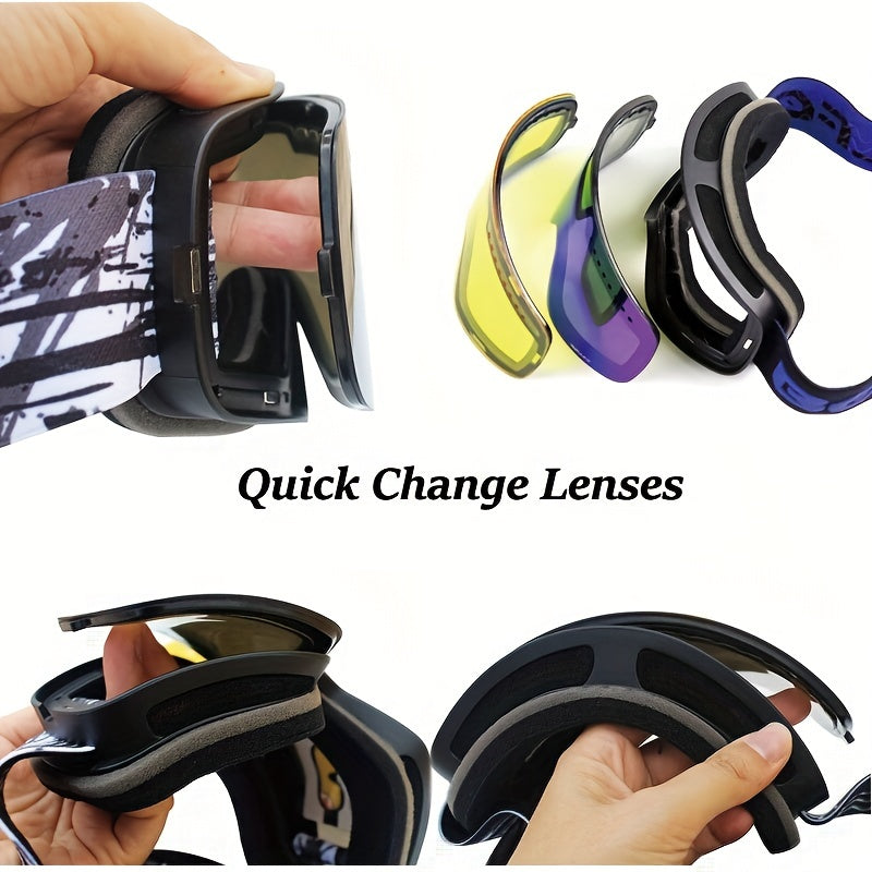 Magnetic Double Layer Ski Lens/Ski Goggles