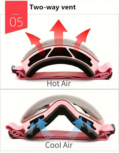 Large Frame Double Layer Anti-Fog Ski Goggles